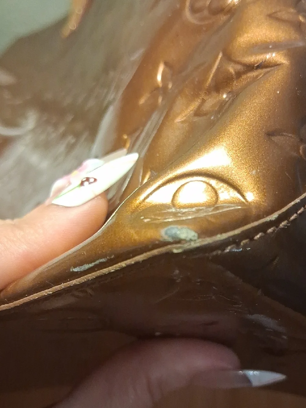 Louis Vuitton Brown Embossed Leather Tote Bag